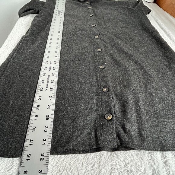 Sézane Womens Button-Down Long Sleeve Tunic Top Shirt Size 34 Gray Pocket Casual - Picture 6 of 7